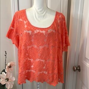 Torrid Orange Short Sleeve Boxy Blouse Size 3X